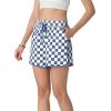 imageIWOLLENCE Womens Checkered Shorts Elastic Waist with Drawstring Plaid Short Pants Beach Summer with PocketsCdnavy White