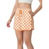 imageIWOLLENCE Womens Checkered Shorts Elastic Waist with Drawstring Plaid Short Pants Beach Summer with PocketsCdorange White