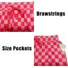 imageIWOLLENCE Womens Checkered Shorts Elastic Waist with Drawstring Plaid Short Pants Beach Summer with PocketsCdpink White