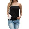 imageIWOLLENCE Womens Floral Tube Tops Casual Summer Backless Strapless Top Sleeveless Bandeau Tanks ShirtC Black