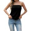 imageIWOLLENCE Womens Floral Tube Tops Casual Summer Backless Strapless Top Sleeveless Bandeau Tanks ShirtC Black