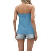 imageIWOLLENCE Womens Floral Tube Tops Casual Summer Backless Strapless Top Sleeveless Bandeau Tanks ShirtC Blue