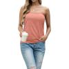 imageIWOLLENCE Womens Floral Tube Tops Casual Summer Backless Strapless Top Sleeveless Bandeau Tanks ShirtC Coral