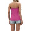 imageIWOLLENCE Womens Floral Tube Tops Casual Summer Backless Strapless Top Sleeveless Bandeau Tanks ShirtC Hot Pink