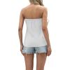 imageIWOLLENCE Womens Floral Tube Tops Casual Summer Backless Strapless Top Sleeveless Bandeau Tanks ShirtC White