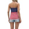 imageIWOLLENCE Womens Floral Tube Tops Casual Summer Backless Strapless Top Sleeveless Bandeau Tanks ShirtFlag1 Blue Red