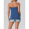 imageIWOLLENCE Womens Floral Tube Tops Casual Summer Backless Strapless Top Sleeveless Bandeau Tanks ShirtFlag2 Blue