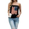 imageIWOLLENCE Womens Floral Tube Tops Casual Summer Backless Strapless Top Sleeveless Bandeau Tanks ShirtFlag3 Black
