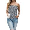 imageIWOLLENCE Womens Floral Tube Tops Casual Summer Backless Strapless Top Sleeveless Bandeau Tanks ShirtFp Black Anemone
