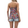 imageIWOLLENCE Womens Floral Tube Tops Casual Summer Backless Strapless Top Sleeveless Bandeau Tanks ShirtFp Black Daffodil