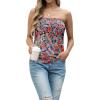imageIWOLLENCE Womens Floral Tube Tops Casual Summer Backless Strapless Top Sleeveless Bandeau Tanks ShirtFp Black Daffodil
