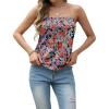 imageIWOLLENCE Womens Floral Tube Tops Casual Summer Backless Strapless Top Sleeveless Bandeau Tanks ShirtFp Black Daffodil