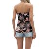 imageIWOLLENCE Womens Floral Tube Tops Casual Summer Backless Strapless Top Sleeveless Bandeau Tanks ShirtFp Black Ethnic Flower