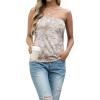 imageIWOLLENCE Womens Floral Tube Tops Casual Summer Backless Strapless Top Sleeveless Bandeau Tanks ShirtFp Camo Bough