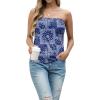 imageIWOLLENCE Womens Floral Tube Tops Casual Summer Backless Strapless Top Sleeveless Bandeau Tanks ShirtFp Navy Ethnic Kerchief