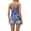 imageIWOLLENCE Womens Floral Tube Tops Casual Summer Backless Strapless Top Sleeveless Bandeau Tanks ShirtFp Navy Ethnic Kerchief
