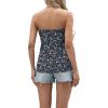 imageIWOLLENCE Womens Floral Tube Tops Casual Summer Backless Strapless Top Sleeveless Bandeau Tanks ShirtFp Navy White Flower