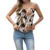 imageIWOLLENCE Womens Floral Tube Tops Casual Summer Backless Strapless Top Sleeveless Bandeau Tanks ShirtFp Skin Yellow Brush