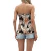 imageIWOLLENCE Womens Floral Tube Tops Casual Summer Backless Strapless Top Sleeveless Bandeau Tanks ShirtFp Skin Yellow Brush
