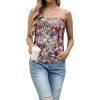 imageIWOLLENCE Womens Floral Tube Tops Casual Summer Backless Strapless Top Sleeveless Bandeau Tanks ShirtFp Wine Red Hibisfpus