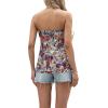 imageIWOLLENCE Womens Floral Tube Tops Casual Summer Backless Strapless Top Sleeveless Bandeau Tanks ShirtFp Wine Red Hibisfpus