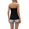 imageIWOLLENCE Womens Floral Tube Tops Casual Summer Backless Strapless Top Sleeveless Bandeau Tanks ShirtFp2 Black Floral