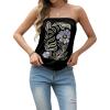 imageIWOLLENCE Womens Floral Tube Tops Casual Summer Backless Strapless Top Sleeveless Bandeau Tanks ShirtFp2 Black Floral