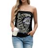 imageIWOLLENCE Womens Floral Tube Tops Casual Summer Backless Strapless Top Sleeveless Bandeau Tanks ShirtFp2 Black Floral