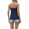 imageIWOLLENCE Womens Floral Tube Tops Casual Summer Backless Strapless Top Sleeveless Bandeau Tanks ShirtFp2 Navy Rainbow
