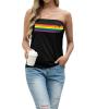 imageIWOLLENCE Womens Floral Tube Tops Casual Summer Backless Strapless Top Sleeveless Bandeau Tanks ShirtRb Black Heart