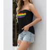 imageIWOLLENCE Womens Floral Tube Tops Casual Summer Backless Strapless Top Sleeveless Bandeau Tanks ShirtRb Black Heart