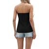 imageIWOLLENCE Womens Floral Tube Tops Casual Summer Backless Strapless Top Sleeveless Bandeau Tanks ShirtRb Black Square