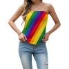 imageIWOLLENCE Womens Floral Tube Tops Casual Summer Backless Strapless Top Sleeveless Bandeau Tanks ShirtRb Striped