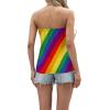 imageIWOLLENCE Womens Floral Tube Tops Casual Summer Backless Strapless Top Sleeveless Bandeau Tanks ShirtRb Striped