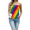 imageIWOLLENCE Womens Floral Tube Tops Casual Summer Backless Strapless Top Sleeveless Bandeau Tanks ShirtRb Striped