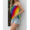 imageIWOLLENCE Womens Floral Tube Tops Casual Summer Backless Strapless Top Sleeveless Bandeau Tanks ShirtRb Striped