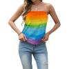 imageIWOLLENCE Womens Floral Tube Tops Casual Summer Backless Strapless Top Sleeveless Bandeau Tanks ShirtRb Tie Dye