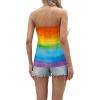 imageIWOLLENCE Womens Floral Tube Tops Casual Summer Backless Strapless Top Sleeveless Bandeau Tanks ShirtRb Tie Dye
