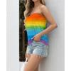 imageIWOLLENCE Womens Floral Tube Tops Casual Summer Backless Strapless Top Sleeveless Bandeau Tanks ShirtRb Tie Dye