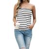 imageIWOLLENCE Womens Floral Tube Tops Casual Summer Backless Strapless Top Sleeveless Bandeau Tanks ShirtStripe White