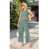 imageIWOLLENCE Womens Summer 2 Piece Outfits Set Round neck Sleeveless Tank Crop Top Wide Leg pants Set Pockets JumpsuitsA Sea Green