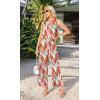imageIWOLLENCE Womens Summer 2 Piece Outfits Set Round neck Sleeveless Tank Crop Top Wide Leg pants Set Pockets JumpsuitsB Colorful Geometry 02
