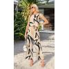 imageIWOLLENCE Womens Summer 2 Piece Outfits Set Round neck Sleeveless Tank Crop Top Wide Leg pants Set Pockets JumpsuitsB Geometry Ribbon