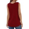 imageIWOLLENCE Womens Waffle Knit Tank Tops Casual Blouse Sleeveless Cute Twist Knot TunicC Red