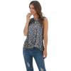 imageIWOLLENCE Womens Waffle Knit Tank Tops Casual Blouse Sleeveless Cute Twist Knot TunicFpnavy White Flower