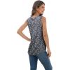 imageIWOLLENCE Womens Waffle Knit Tank Tops Casual Blouse Sleeveless Cute Twist Knot TunicFpnavy White Flower