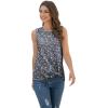 imageIWOLLENCE Womens Waffle Knit Tank Tops Casual Blouse Sleeveless Cute Twist Knot TunicFpnavy White Flower