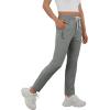 imageWomens Active Stretch Pants Quick Dry Breathable Athletic Trousers Comfy Fit Travel Hiking Pant Senior with Zipper PocketsClight Grey