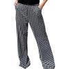 imageIWOLLENCE Womens Casual Loose Checkered Wide Leg Pants High Waist Straight Lounge Y2K Gingham Trousers SummerBhblack White Houndstooth