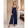 imageIWOLLENCE Womens Summer Jumpsuits Boho Wide Leg Overalls Casual Loose Rompers with Pockets 202504 Navy Blue
